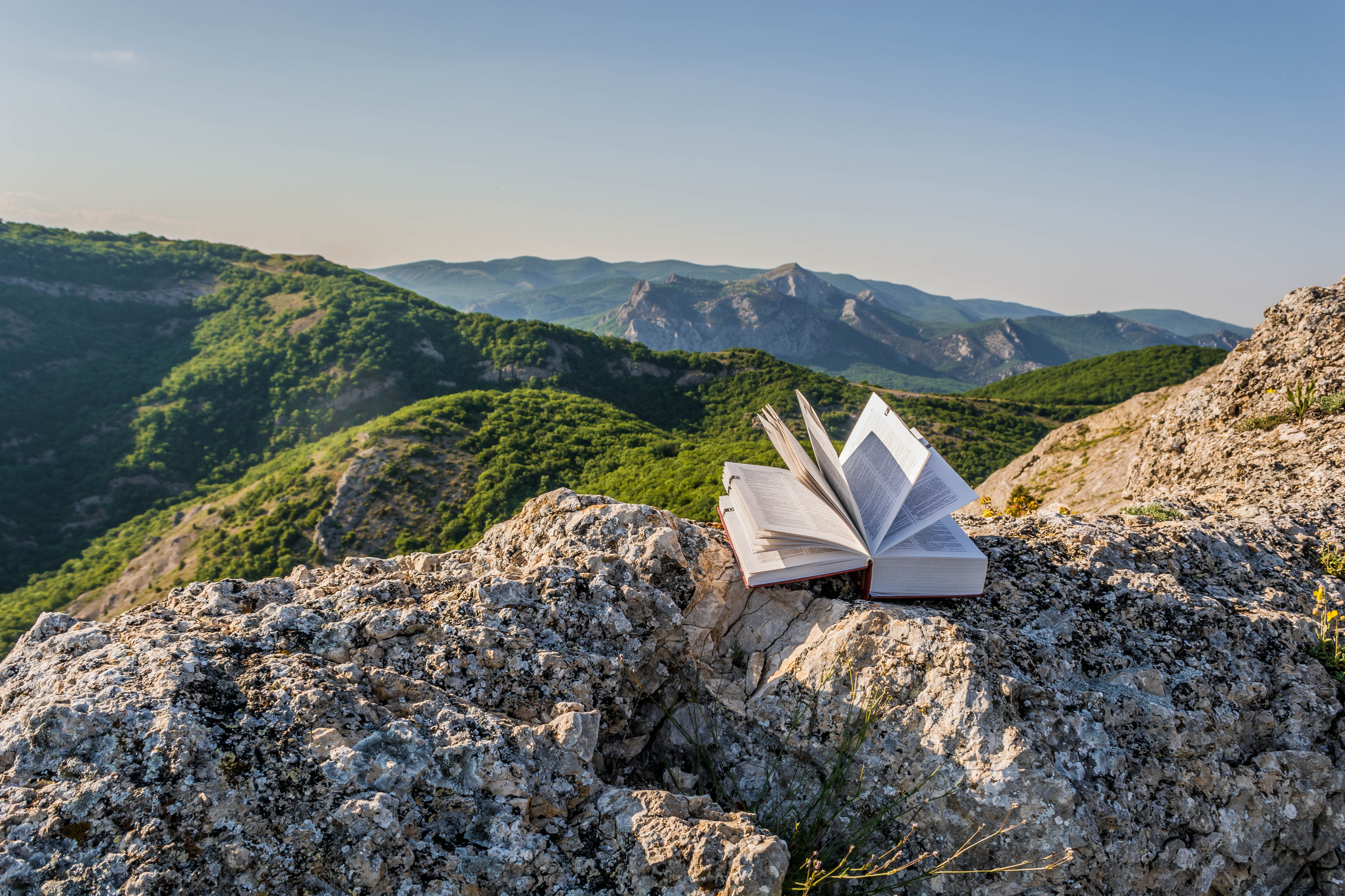 Open book in the mountains